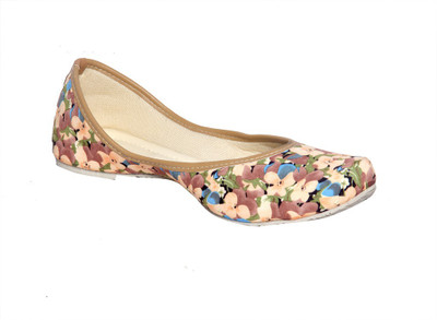 

Panahi Floaral printed Office Ethnic Shoes Jutis For Women(Black