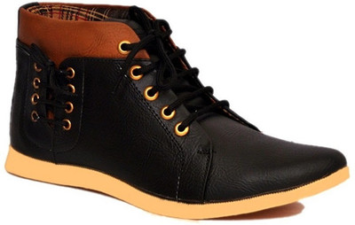 

Footista Side Lace Boots For Men(Black