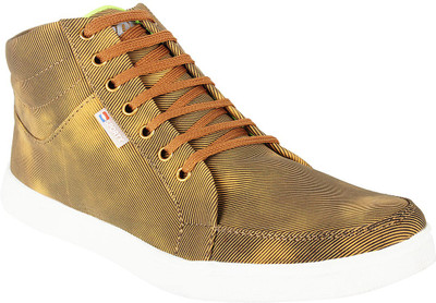 

Kraasa Striped Sneakers For Men(Brown)