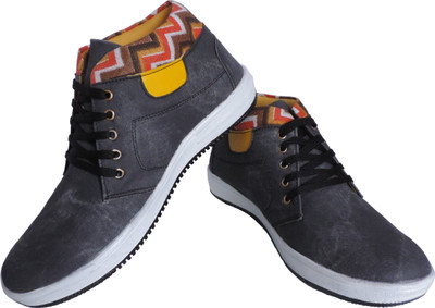 

Elligator Trendy Skate Grey Canvas Shoes For Men(Grey