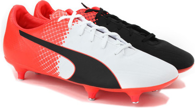 

Puma evoSPEED 4.5 Football Shoes For Men(White, Black-puma white-red blast