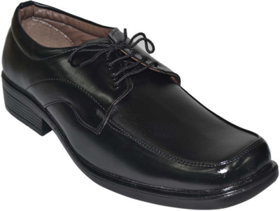 Human Steps Big Size Lace Up Shoes For Men(Black)