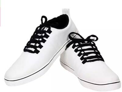 FADISO White&amp;Black Canvas Sneakers