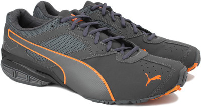 

Puma Tazon  DP Running Shoes For Men(Grey, Dark shadow-shocking orange-asphalt