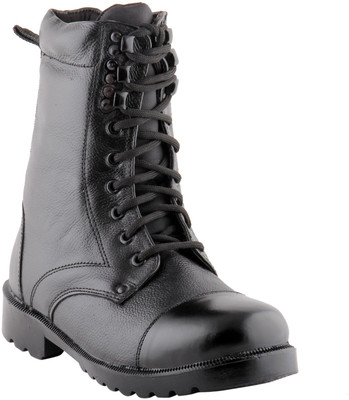

Metrogue Full Leather Stitched Toe Cap Long Army Boots Boots For Men(Black, Black)
