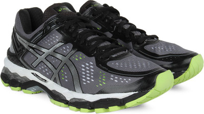 Asics GEL-Kayano 22 Men Running Shoes For Men(Black, Grey, Silver, Charcoal/silver/lime