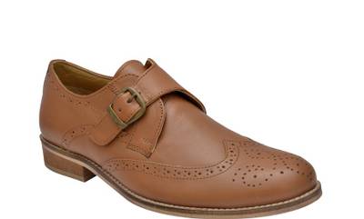 Hirel's Tan Monk Strap Shoes