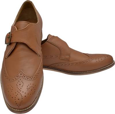 Hirel's Tan Monk Strap Shoes