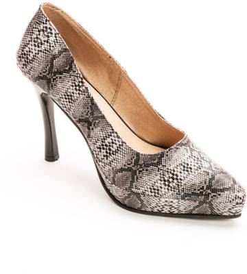 Marc Loire Marc Loire Women's Animal Printed Grey Slip-on Heels B...