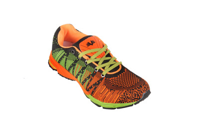 

Vijayanti V-Knit Knitted Running Shoes For Men(Black, Orange