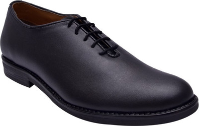 

Hirel's Single Stitch Lace Up Shoes For Men(Black