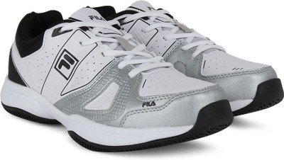 

Fila NOVARO LT Tennis Shoes For Men(Black, Silver, White, Wht/blk/sil