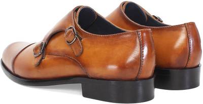 Brune TAN LEATHER DOUBLE MONK SHOES FOR MEN Monk Strap