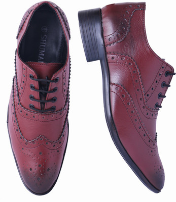

Shumael Brogue Corporate Casuals For Men(Maroon, Cherry