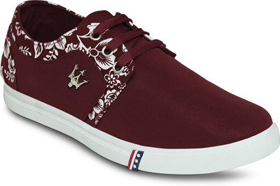 

Get Glamr DESIGNER LACE UPS Canvas Shoes For Men(Maroon), Red