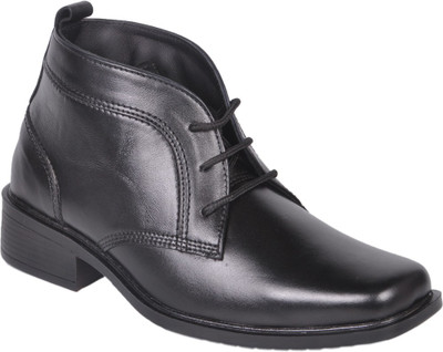 

Knoos Leather Corporate Boots Casual Shoes For Men(Black