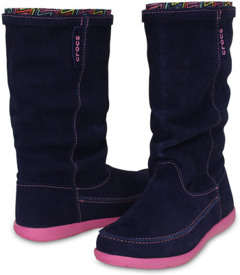 

Crocs Adela Suede Boot W Boots For Women(Blue, Navy