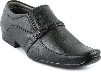 

GI Black leather shoes Slip On For Men(Black
