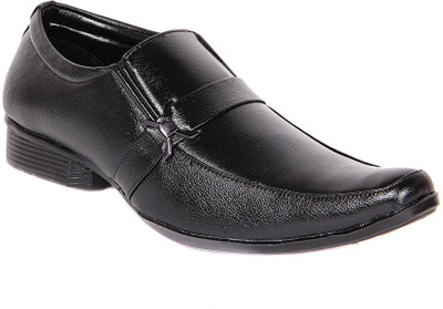 Dox Black Slip On Shoes For Men(Black)