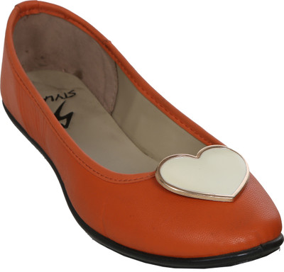 

Stylar Heart Punch Bellies For Women(Orange