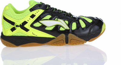 

Li-Ning Turbo Warrior Badminton Shoes For Men(Black, Green, 04;black