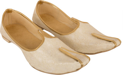 

Rajsahi Fashionable Mojaris For Men(Beige, Gold::beige