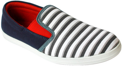 

Promenade Leisure Stripe Canvas Shoes For Men(Grey)
