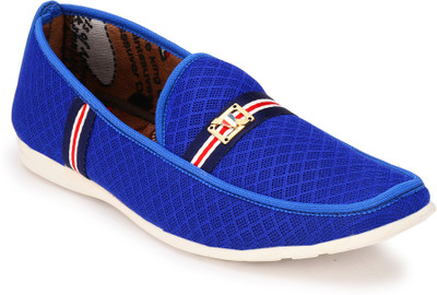 

Knoos Color Canvas Loafers For Men(Blue, Navy blue