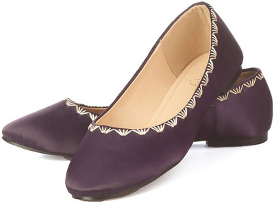 

Vero Couture Aubergine Embroidered Bellies For Women(Purple