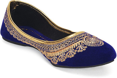 Paduki Ethnic Mojaris For Women(Blue, Gold