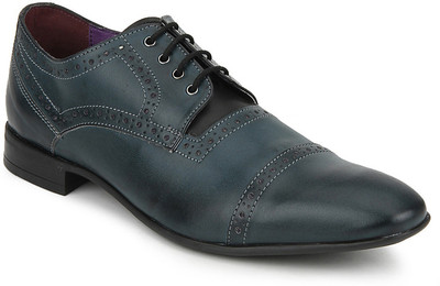 

Knotty Derby Blue and Black Viktor TC Brogue Corporate Casuals For Men(Blue, Black