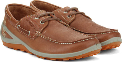 

Woodland Leather Boat Shoes For Men, Tan
