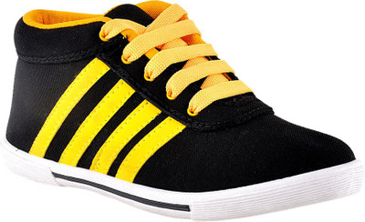 

Athlio Canvas Shoes For Men(Black), Black::yellow