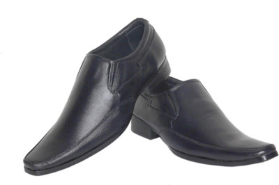 

Azzaro Black Genuine Leather Hippy Slip On Shoes For Men(Black