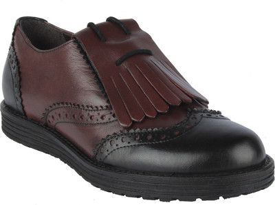 

Salt N Pepper 13-302 Cica Black Wine Lace Up Shoes Casual Shoes For Women(Maroon