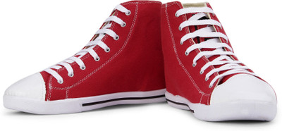

Globalite SK8-High Mid Ankle Sneakers For Men(Red, White