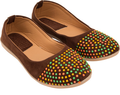 

Footrendz Beaded Bellies For Women(Brown, Brown::yellow:: orange:: green