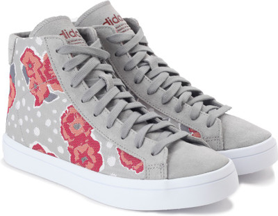 

ADIDAS ORIGINALS COURTVANTAGE MID W Mid Ankle Sneakers For Women(Grey, Chsogr/chsogr/unipnk