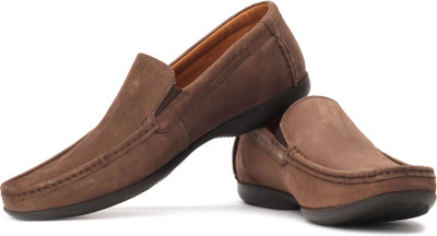 

Clarks Finer Sun Genuine Leather Slip On Shoes For Men(Brown, Walnut nubuc