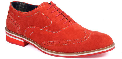 

Walker Styleways Impressive Oxford Brogue Casual Shoes For Men(Red, Royal red