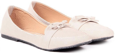

TEN Women Creame with Front Design Bellies For Women(Beige)