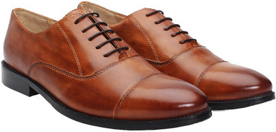 

Brune BRUNE MEN TAN LEATHER FORMAL SHOES Lace Up For Men(Brown)