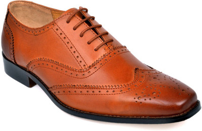 

Walker Styleways Superior Oxford Brogue Lace Up Shoes For Men(Tan, Maroon), Cognac
