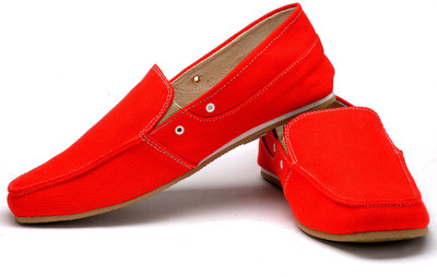 

FUNK Zeck Red Canvas Shoes For Men(Red)