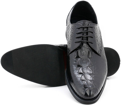 

Froskie Genuine Leather Formal Shoes Party Wear For Men(Black)