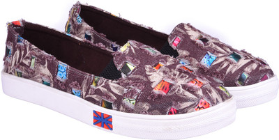 

Jade Torn Denim Loafers Loafers For Women(Multicolor, Brown