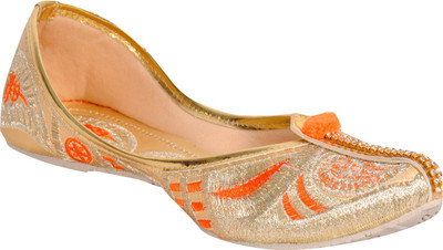 

Panahi Synthetic Casual cum Party wear Belly Shoes Ethnic Footwear Mojari Jutti Jutis For Women(Orange, Beige
