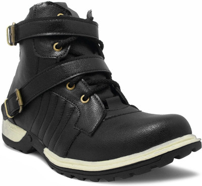 

Shoe Island Rider-X Black Edition Buckle-Up Long Boots Boots For Men(Black