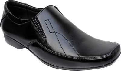 

Seamax Leather Formal shoe Slip On For Men(Black