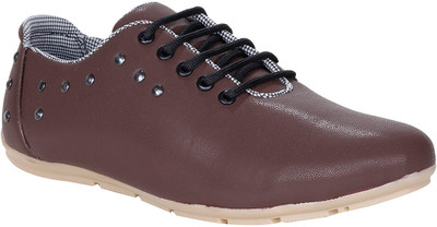 

Knight Ace Patent Canvas Shoes For Men(Brown